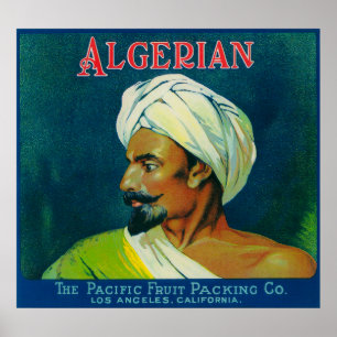 Algerian Orange Label Poster