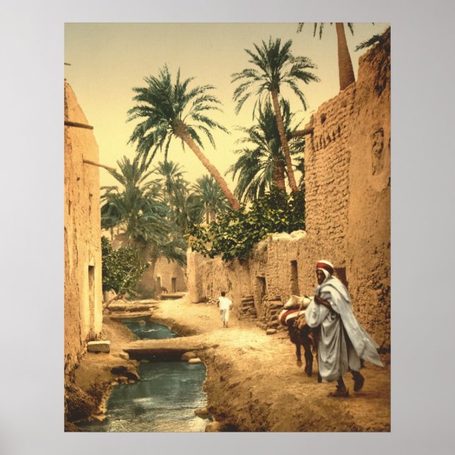 Algerian Street Scene in Old Biskra Poster (Front)
