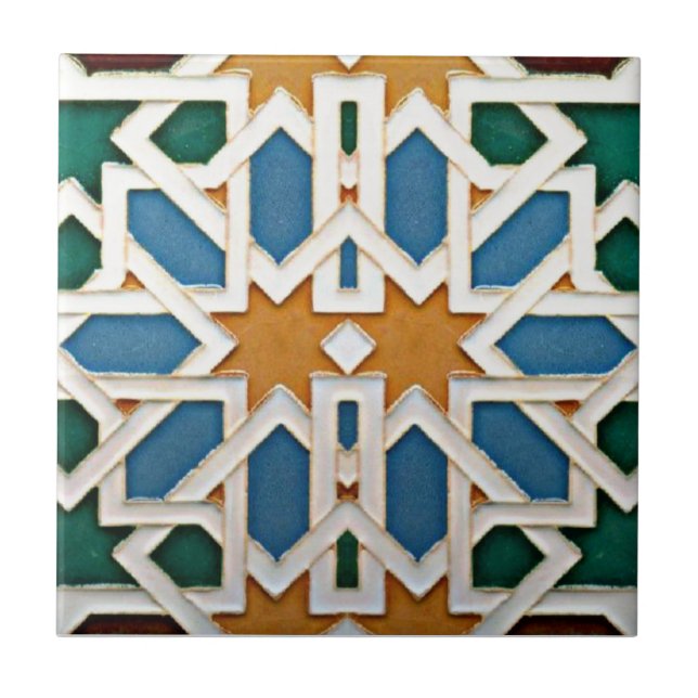 Algerian Zellige Model 4 Ceramic Tile (Front)