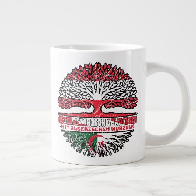 Algerien Algerisch Österreichisch Österreich Baum Large Coffee Mug (Right)