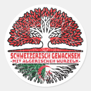 Algerien Algerisch Schweizer Schweiz Baum Wurzel Classic Round Sticker