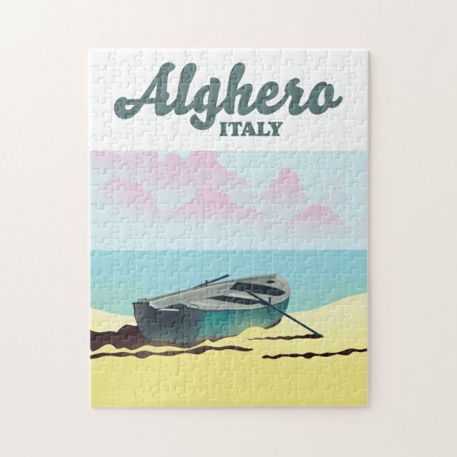 Alghero Italy vintage travel poster Jigsaw Puzzle (Vertical)
