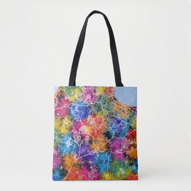 Algiers Algeria City Map Tote Bag (Front)