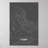 Algiers, Algeria (white on black)