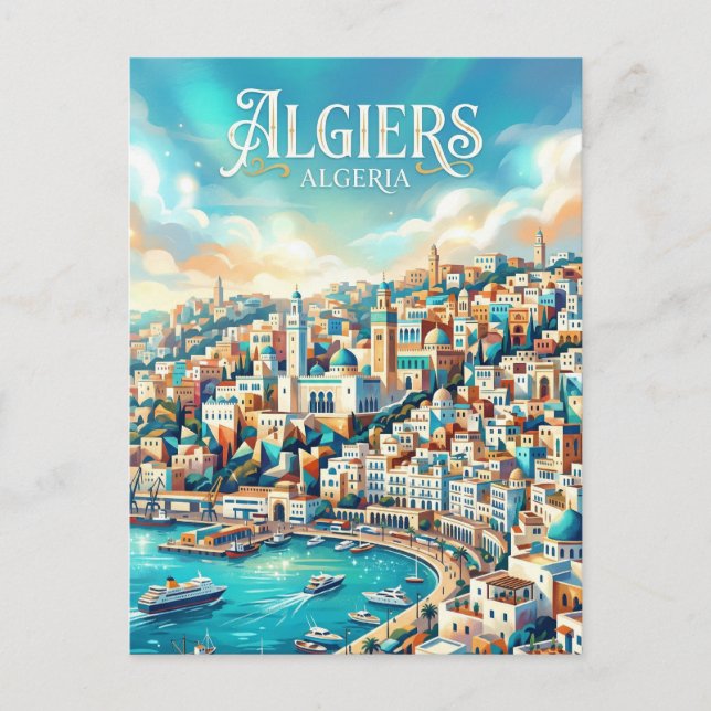 Algiers Bay Algeria Postcard (Front)