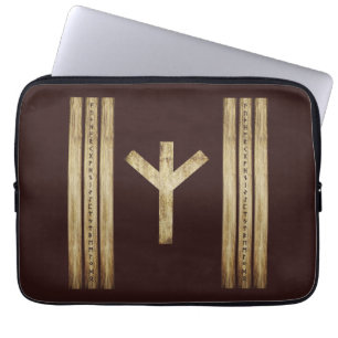 Algiz Brown Grunge Laptop Sleeves