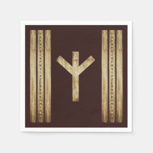 Algiz Brown Grunge Paper Napkins