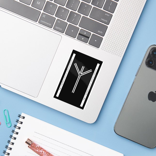 Algiz BW Vinyl Stickers (Laptop w/ iPhone)