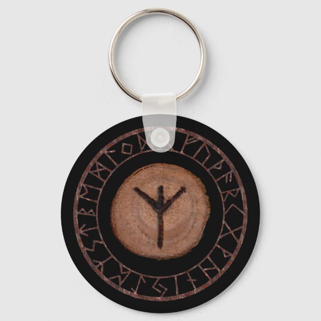 Algiz - Elder Futhark rune Key Ring (Front)