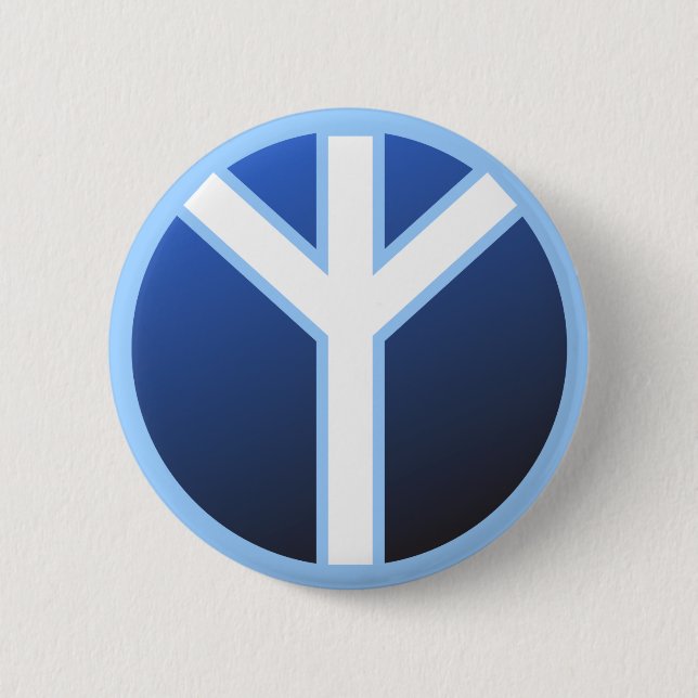 Algiz Rune 6 Cm Round Badge (Front)