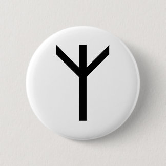 ALGIZ RUNE 6 CM ROUND BADGE