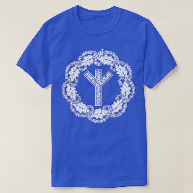 Algiz Rune Norse Style Viking T-Shirt (Design Front)