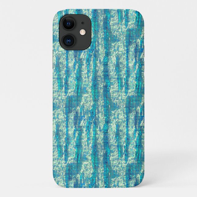 Algodão semi pixelado num mix de ciano e turquesa Case-Mate iPhone case (Back)