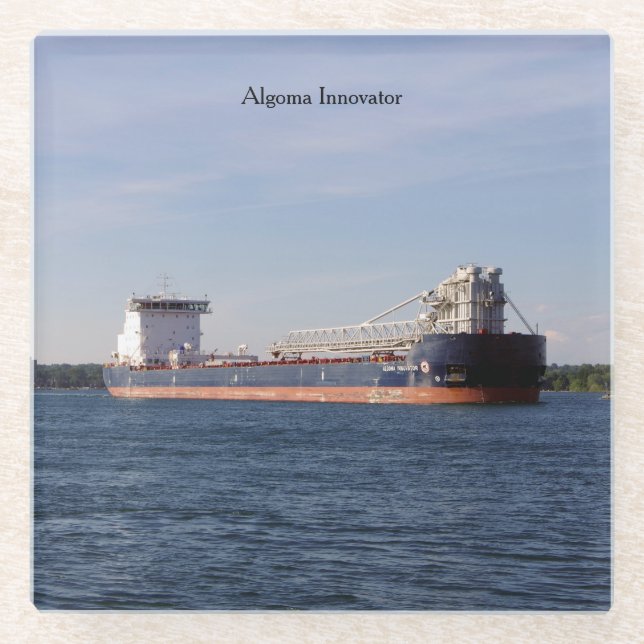 Algoma Innovator glass coaster (Front)