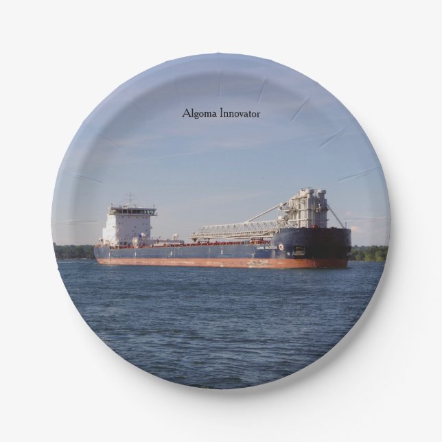 Algoma Innovator paper plate (Front)