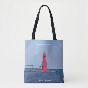 Algoma Pierhead Light all over tote bag