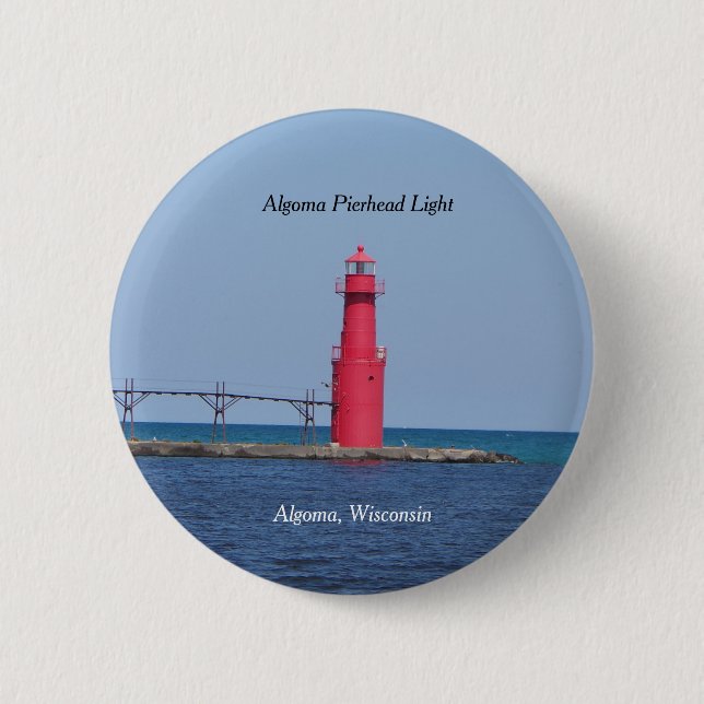 Algoma Pierhead Light button (Front)