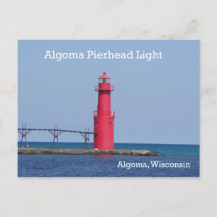 Algoma Pierhead Light post Card
