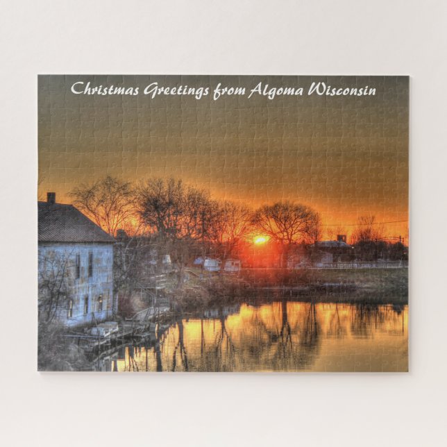 Algoma Wisconsin. Christmas Greetings Jigsaw Puzzle (Horizontal)
