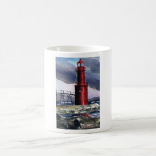 Algoma Wisconsin Red Lighthouse Coffee Mug