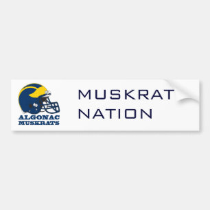 Algonac Muskrats Helmet.ai Bumper Sticker