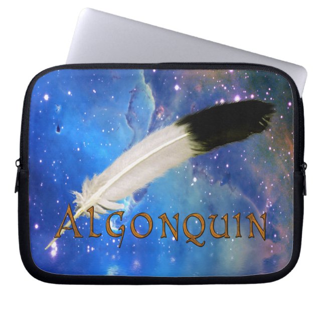 ALGONQUIN Nation & Feather Space Laptop Sleeve (Front)