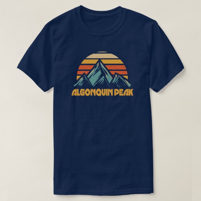 Algonquin Peak Retro Turquoise T-Shirt (Design Front)