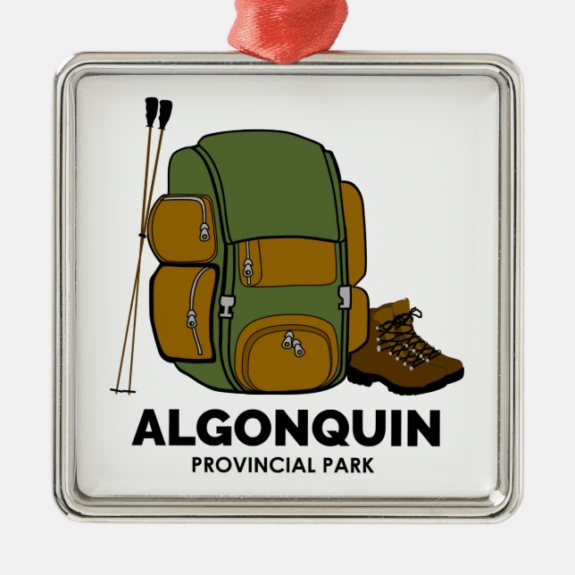 Algonquin Provincial Park Backpack Metal Ornament (Front)