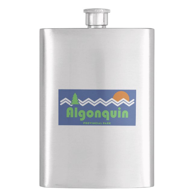 Algonquin Provincial Park Retro Hip Flask (Front)