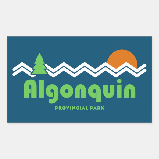 Algonquin Provincial Park Retro Rectangular Sticker (Front)
