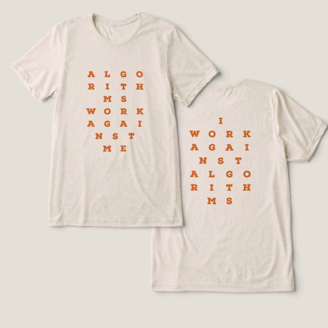 Algorithm Snellen chart Tri-Blend Shirt (Design Front & Back)