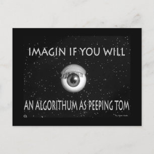 Algorithum as Peeping Tom Cartoon Poster Postcard