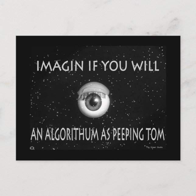 Algorithum as Peeping Tom Cartoon Poster Postcard (Front)