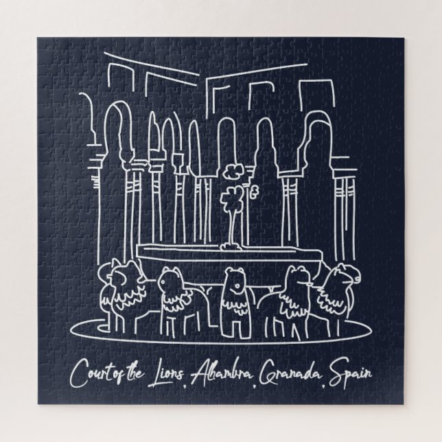 Alhambra Court of the Lions 1 Jigsaw Puzzle (Vertical)