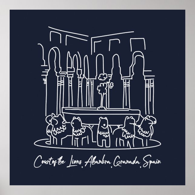 Alhambra Court of the Lions 1 Poster (Front)