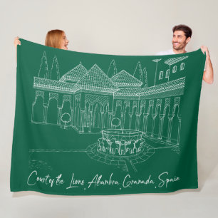 Alhambra Court of the Lions 2 Fleece Blanket