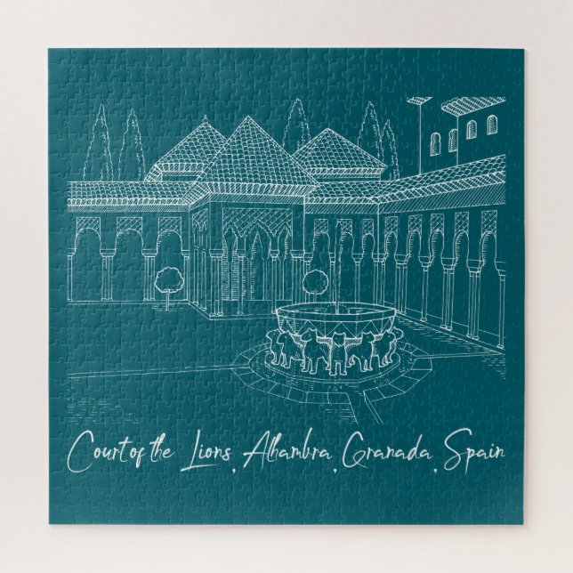 Alhambra Court of the Lions 2 Jigsaw Puzzle (Vertical)