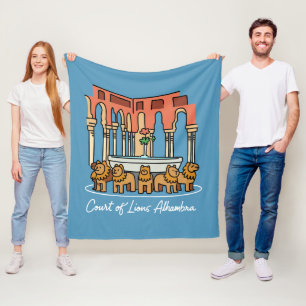Alhambra Court of the Lions 3 Fleece Blanket