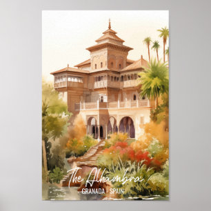 Alhambra Granada Spain Famous Travel Place Poster