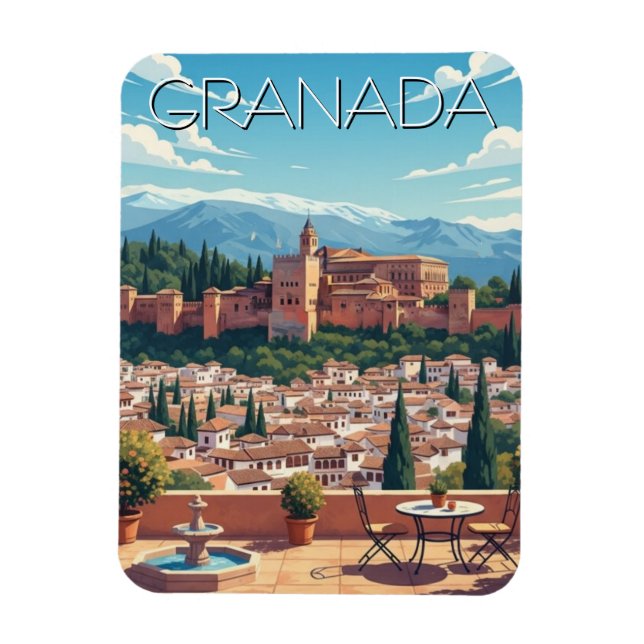 Alhambra Granada Spain Travel Magnet (Vertical)
