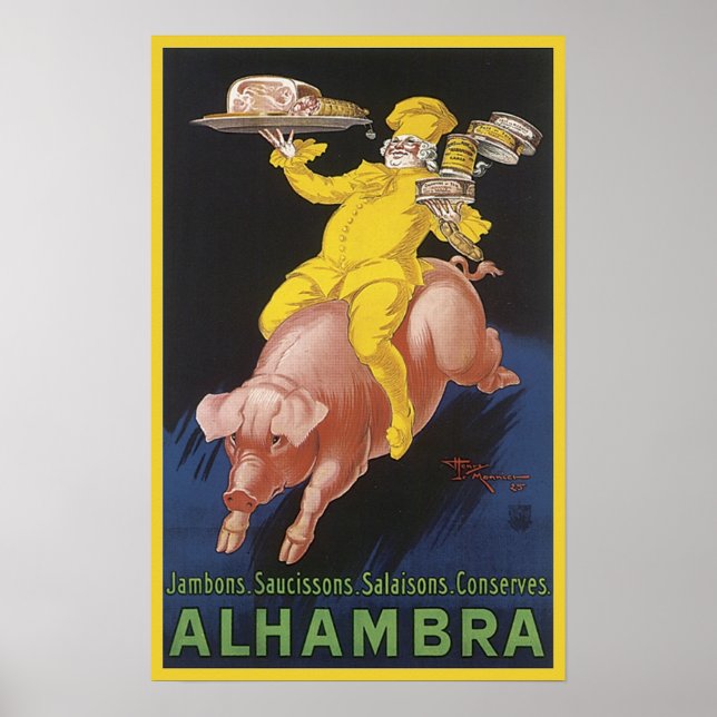 Alhambra Ham Flying Pig Ad Poster (Front)