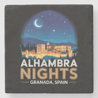 Alhambra Nights- Granada Spain Travel Art Stone Coaster