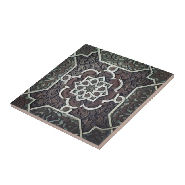 Alhambra Ornate Mosaic Design Ceramic Tile (Side)