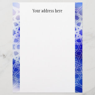 Alhambra Pattern Blue Customized Letterhead