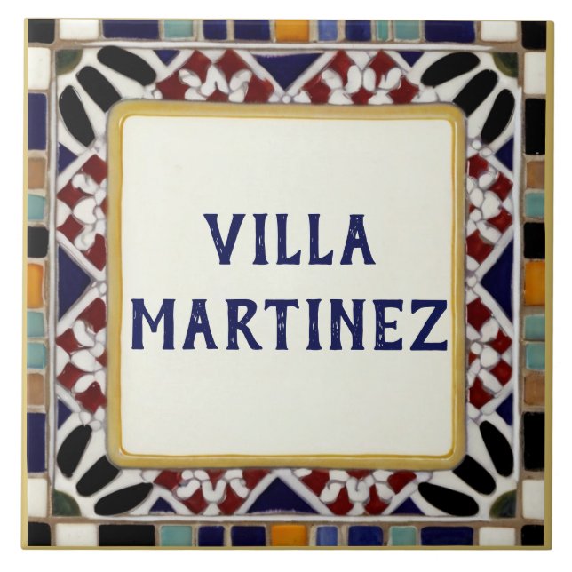 Alhambra Personal Family Custom House Name Sign Ceramic Tile (Front)