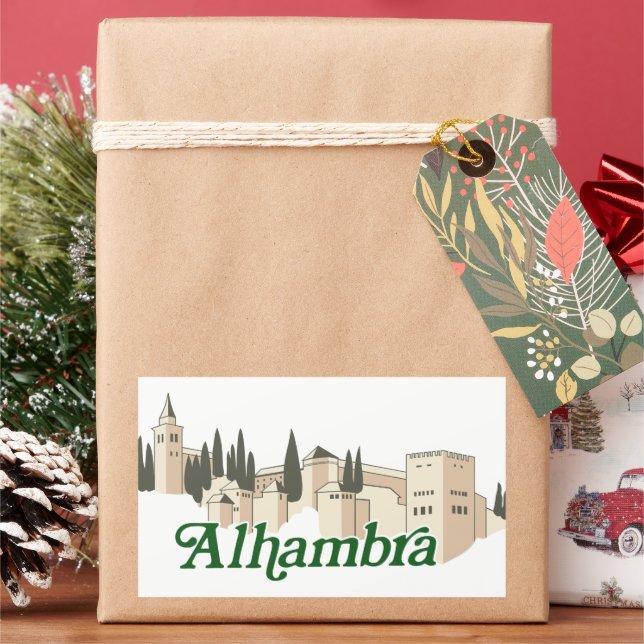 Alhambra Rectangular Sticker (Holiday)