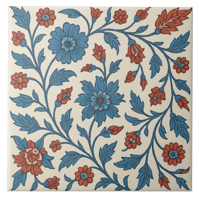Alhambra Star – Moorish Floral Geometric Tile (Front)