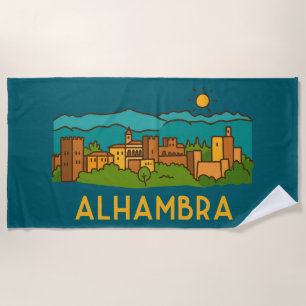 Alhambra Sunset 2 Beach Towel