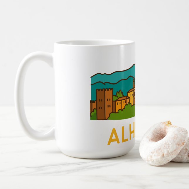 Alhambra Sunset 2 Coffee Mug (With Donut)