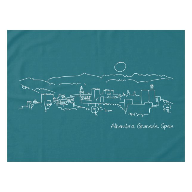 Alhambra Sunset Tablecloth (Front (Horizontal))